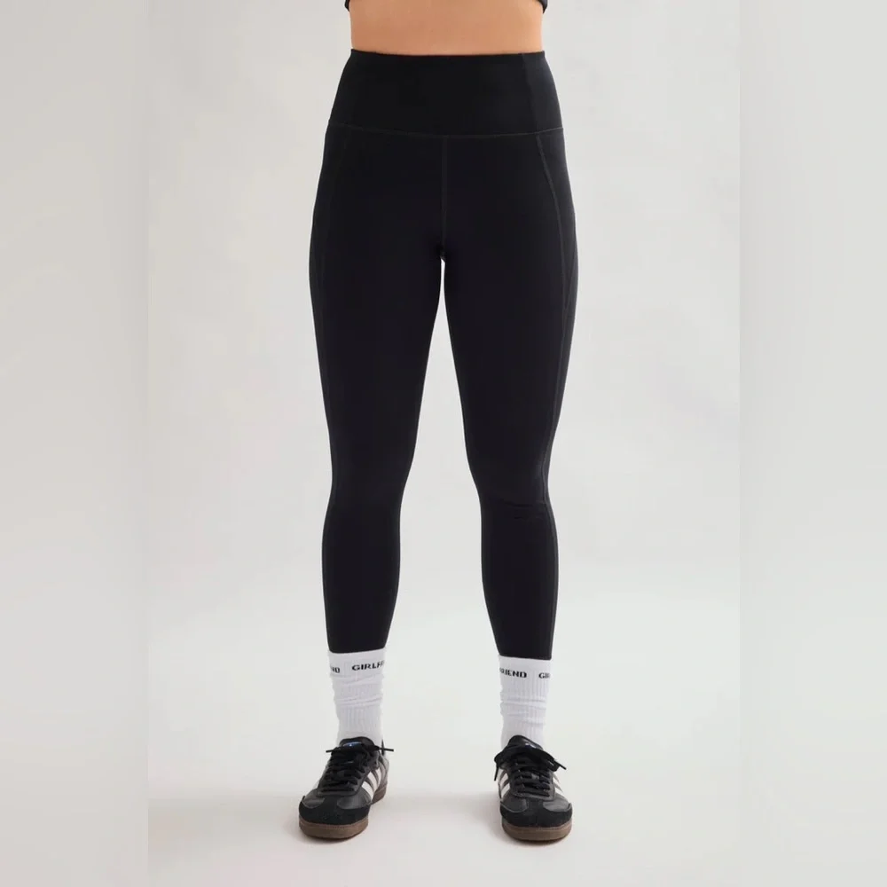 Girlfriend Collective Compressive 7/8 High Rise Black Leggings - Picture 3 of 4